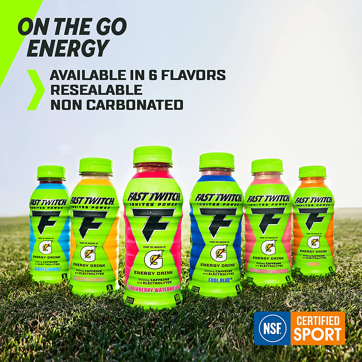 Fast Twitch Energy drink from Gatorade, Strawberry Watermelon, 12oz Bottles, (12 Pack), 200mg Caffeine, Zero Sugar, Electrolytes - Image 8